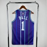 Maillot de Basket #1 Ball Charlotte Hornets 2020 Vintage Violet Imprimé